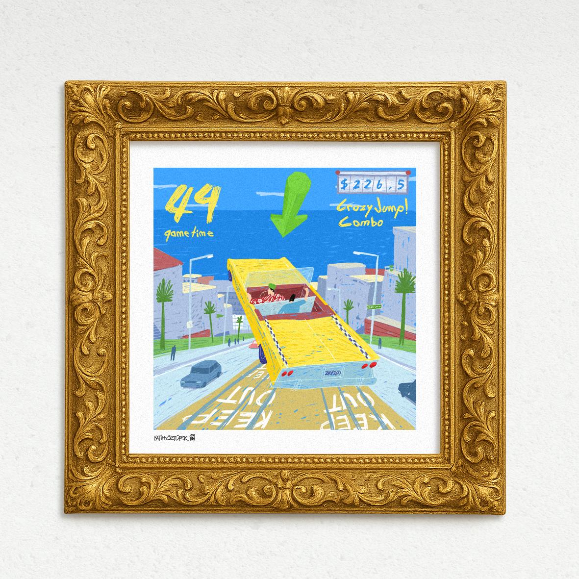 Crazy Taxi (Fine Art Print-Poster)