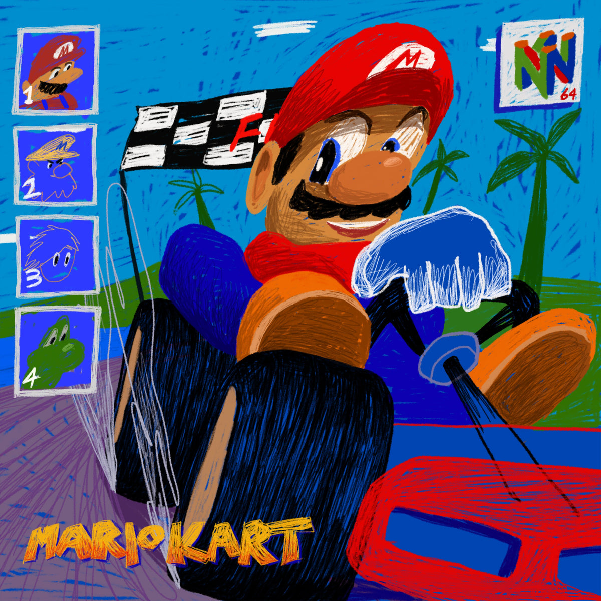 Mario Kart (Fine Art Print-Poster)